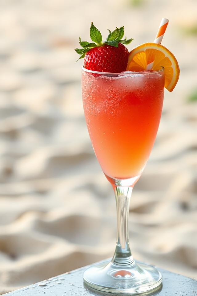 blend strawberries with ice