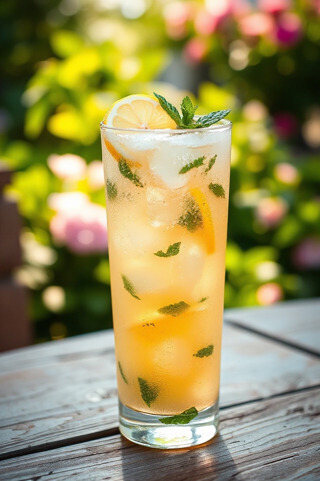 mint lemonade with fresh mint