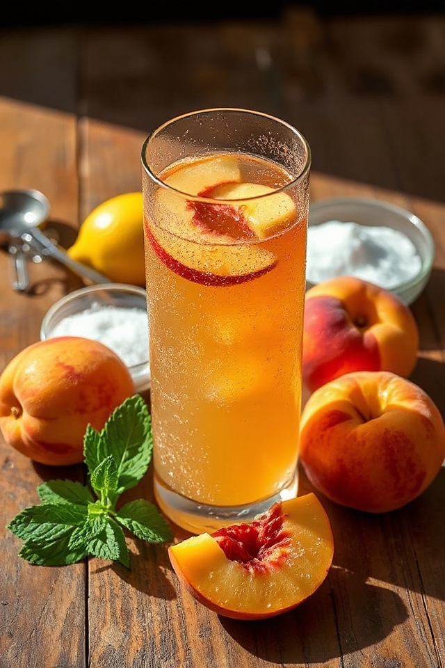 peach lemonade refreshing drink