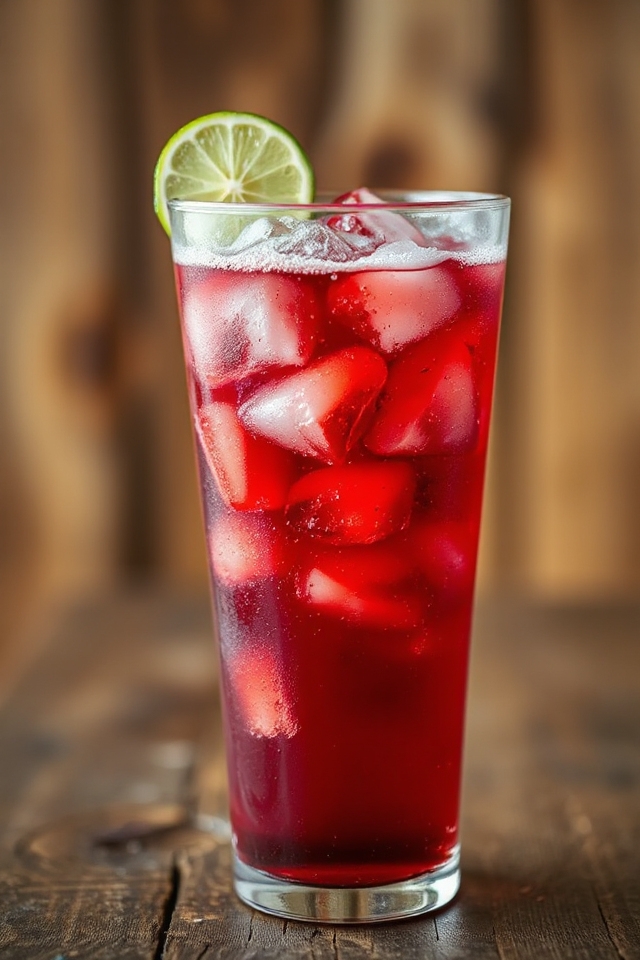 refreshing cranberry lime mocktail