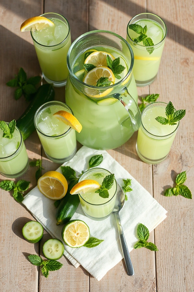 refreshing cucumber mint drink