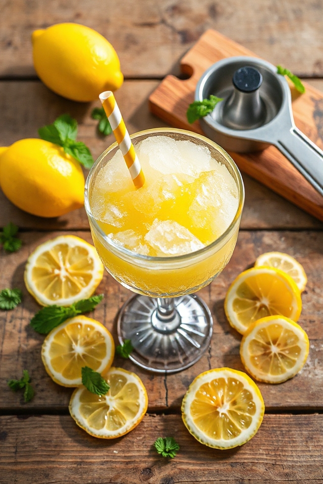 refreshing lemon ice drink