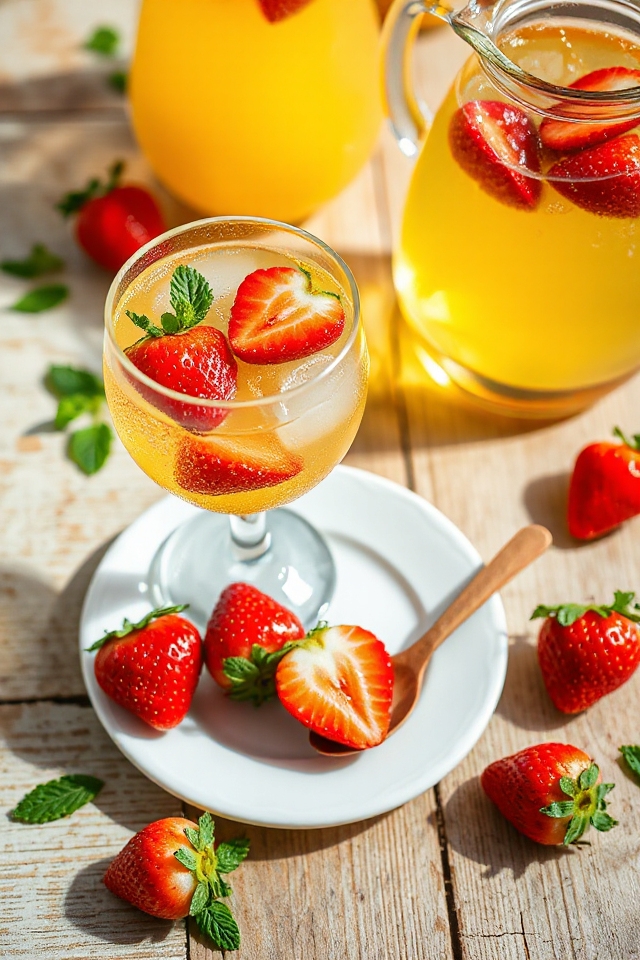 refreshing minty strawberry drink