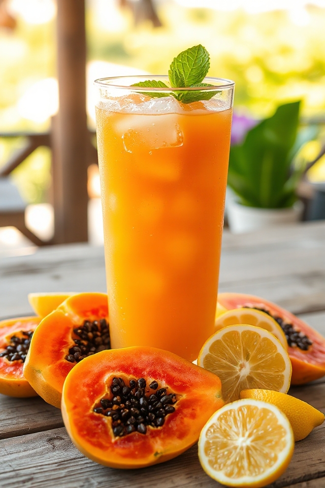 refreshing papaya lemonade drink