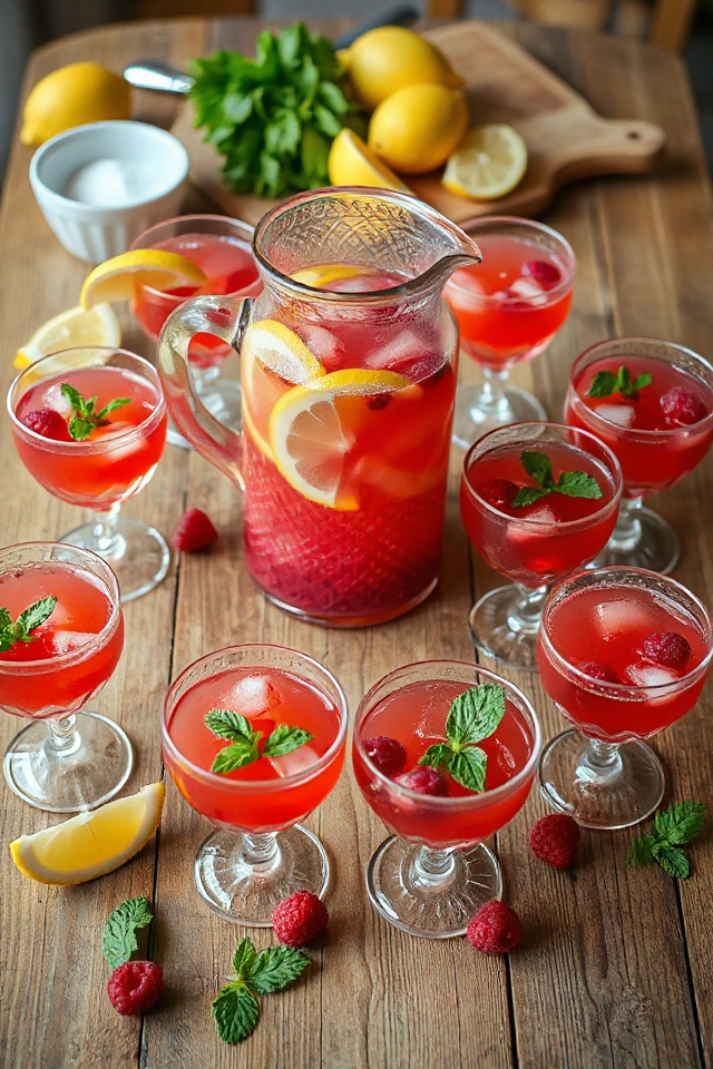 refreshing raspberry lemonade drink