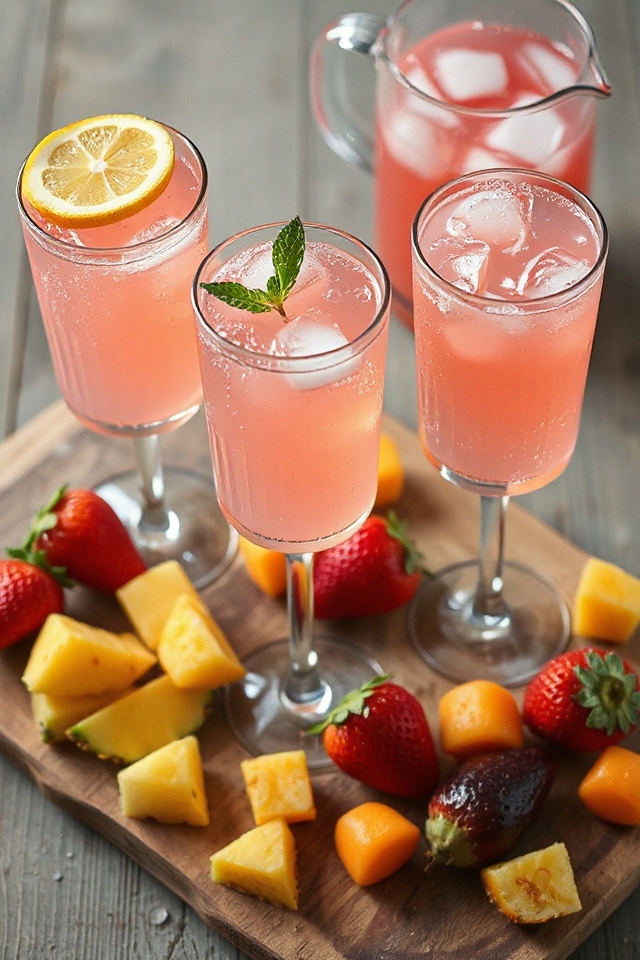 refreshing sparkling pink lemonade