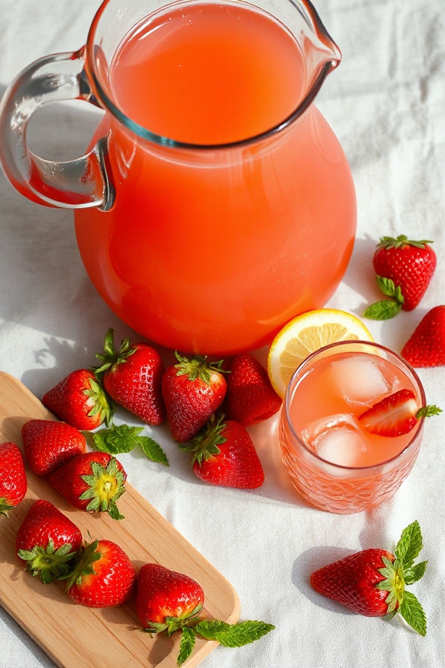 refreshing strawberry lemonade punch