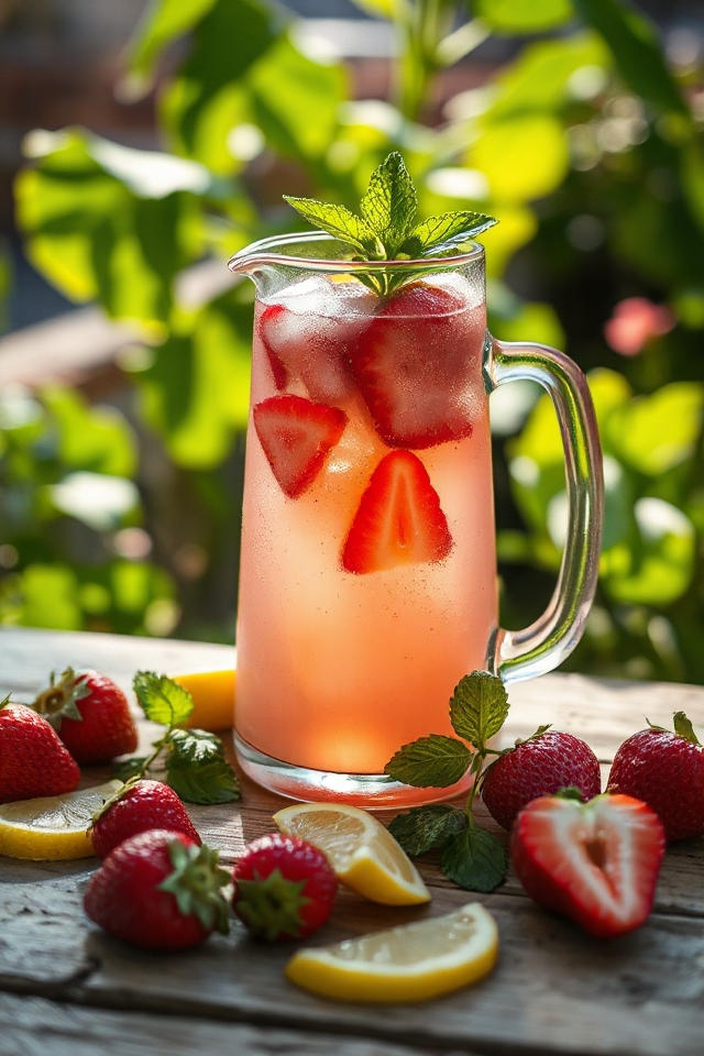rhubarb lemonade summer refreshment