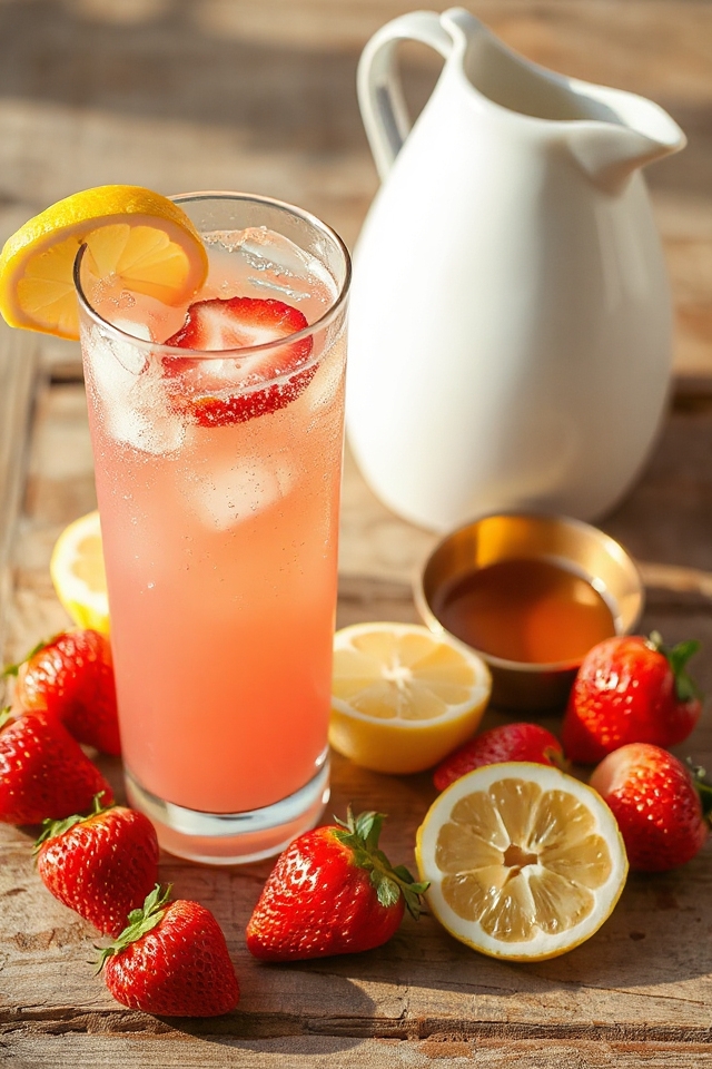 strawberry lemonade refreshing drink