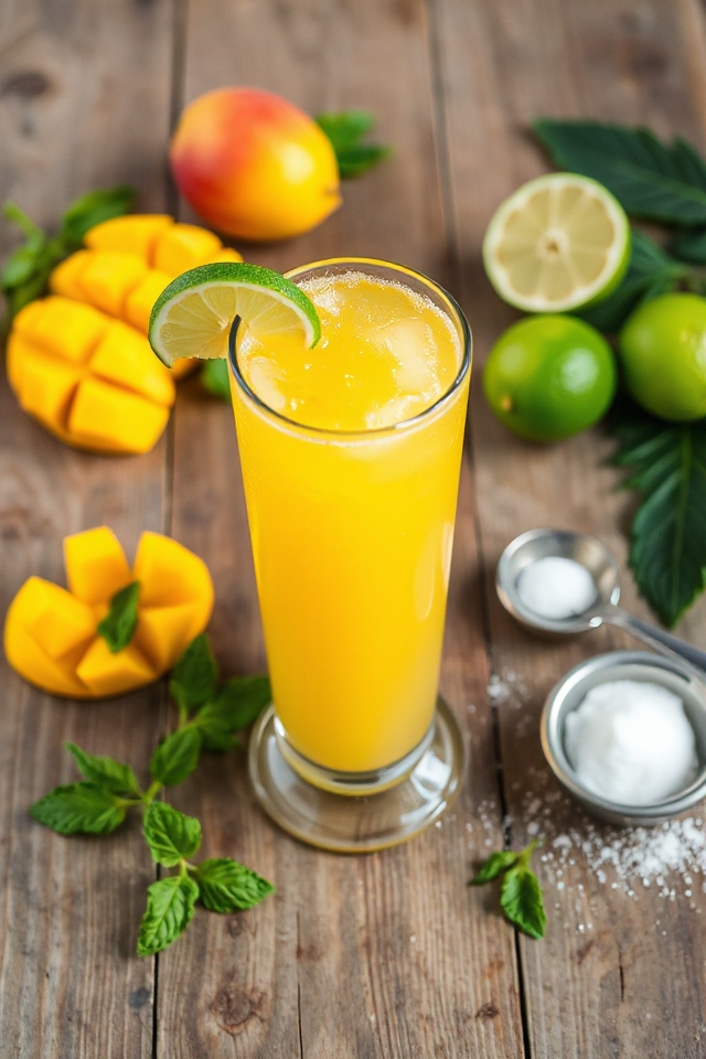 tropical mango lemonade drink